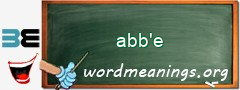 WordMeaning blackboard for abb'e